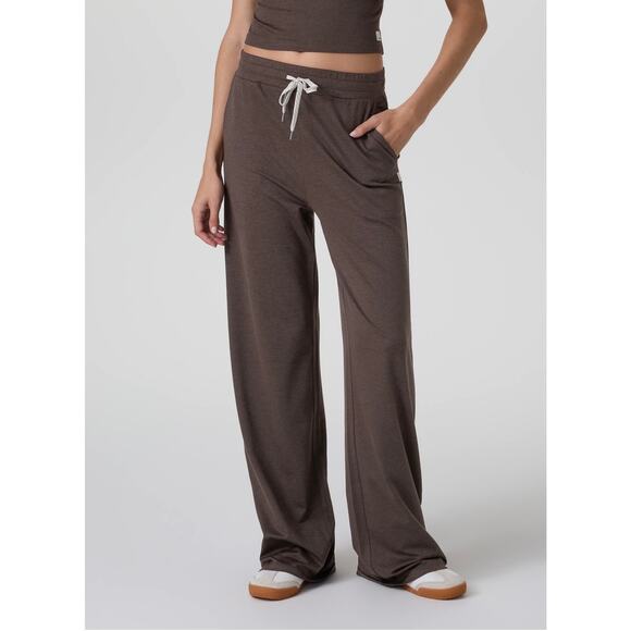 Vuori Pants - Vuori Halo Essential Wide Leg Pants - Java Heather Small